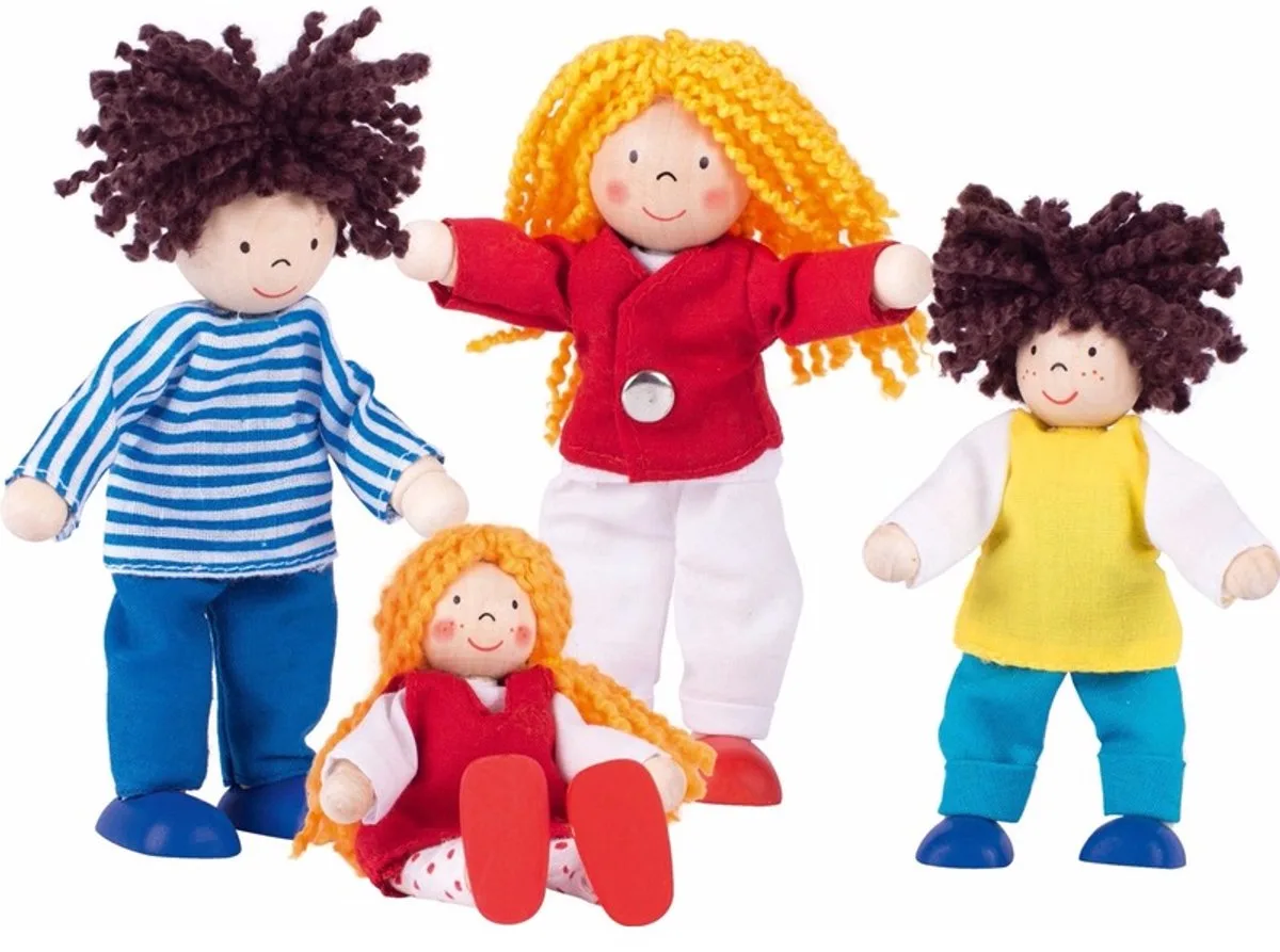Poppenhuis poppetjes familie 4delig de Goki en Multicolore – photo du produit