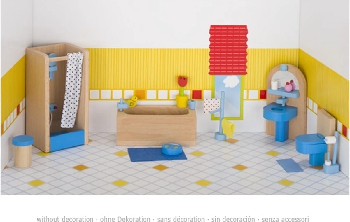 Dollhouse Furniture Bathroom von Goki in Blau – Produktfoto