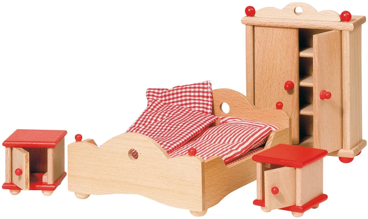 Dollhouse Furniture Bedroom von Goki in Rot – Produktfoto