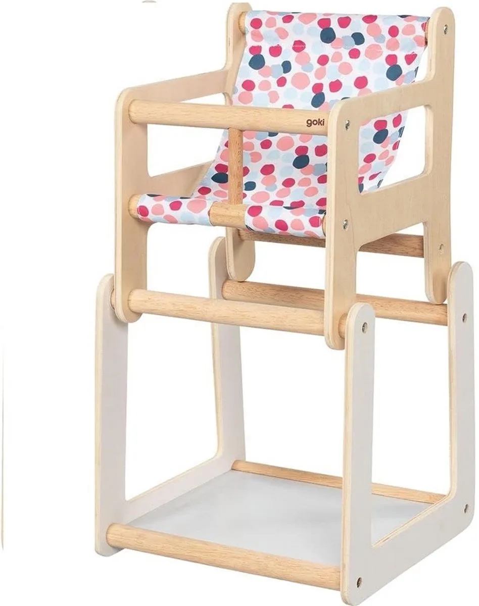 Poppenstoel - 2 In 1 Met Tafel - 25X24,5X47Cm - Hout En Tekstiel - 3 Jaar by Goki in Multicolour – product photo