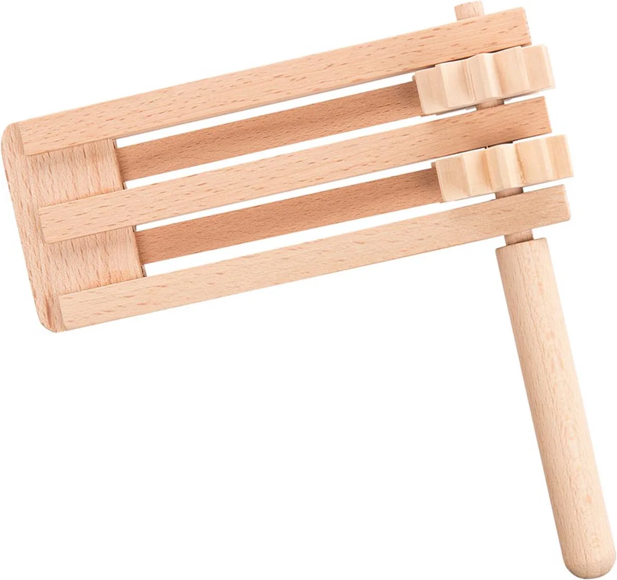 Spielzeug-Musikinstrument Doppelratsche, Holz Spielzeug ab 3 Jahren braun von Goki in Mehrfarbig – Produktfoto