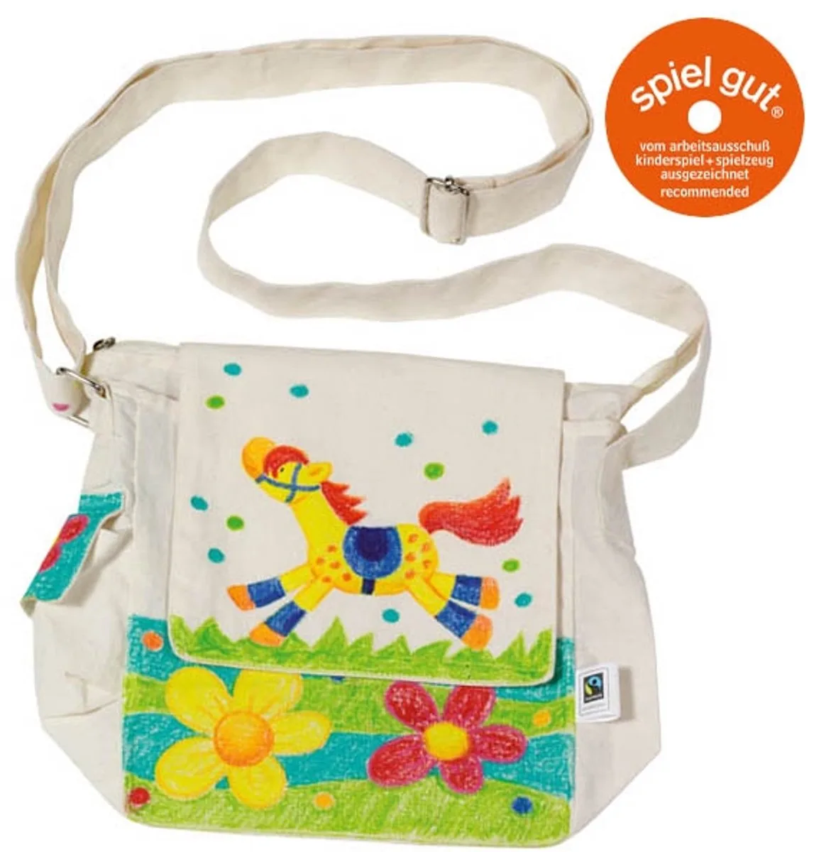 Schoudertas - Fairtrade Katoen - 27X19X10Cm - Om Zelf Te Kleuren de Goki en Multicolore – photo du produit