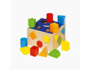 Sorteerkist - Diverse Vormen - 16X16X10Cm - Hout - 1 Jaar von Goki in Mehrfarbig – Produktfoto 2 von 4