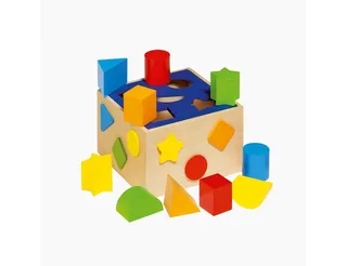 Sorteerkist - Diverse Vormen - 16X16X10Cm - Hout - 1 Jaar von Goki in Mehrfarbig – Produktfoto 3 von 4