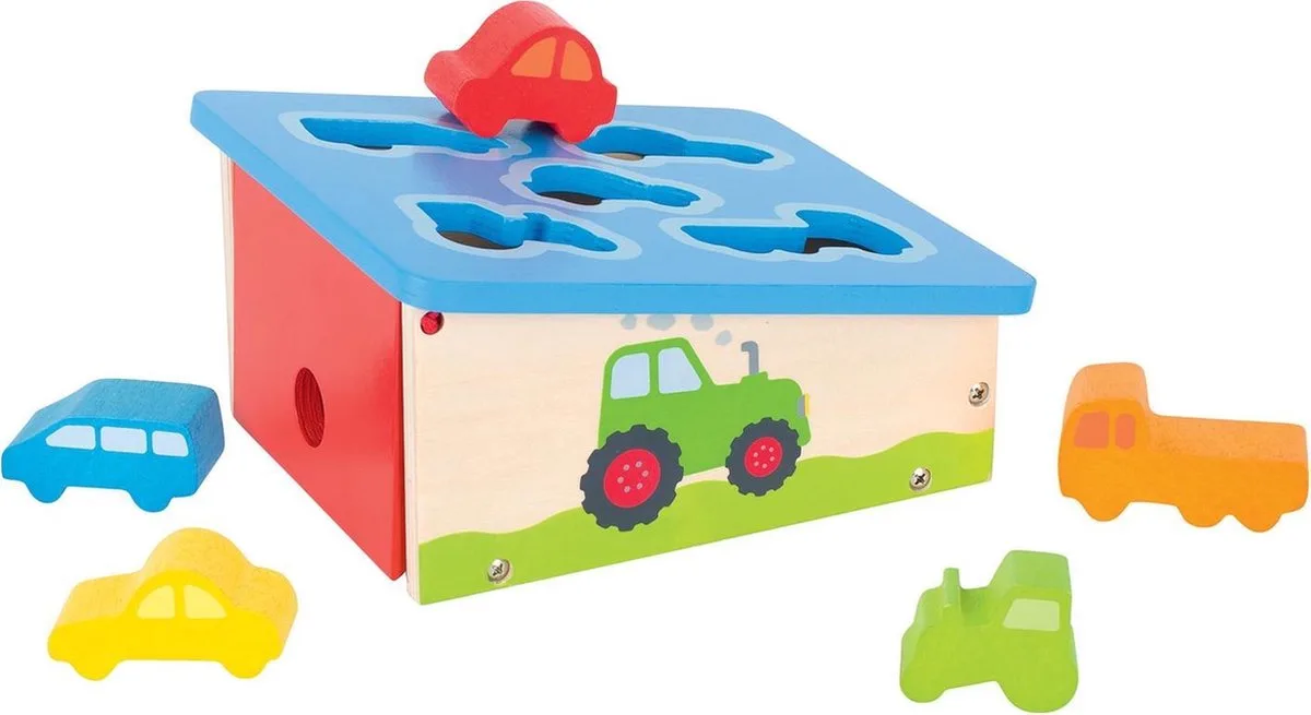 Sorteerkist - Voertuigen - 18X21X10,5Cm - Hout - 1 Jaar von Goki in Andere Kleuren – Produktfoto