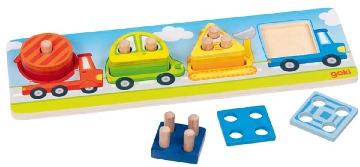 Sorteerspel - Voertuigen - 30X10X2,6Cm - 13 Delen - 1 Jaar by Goki in Multicolour – product photo