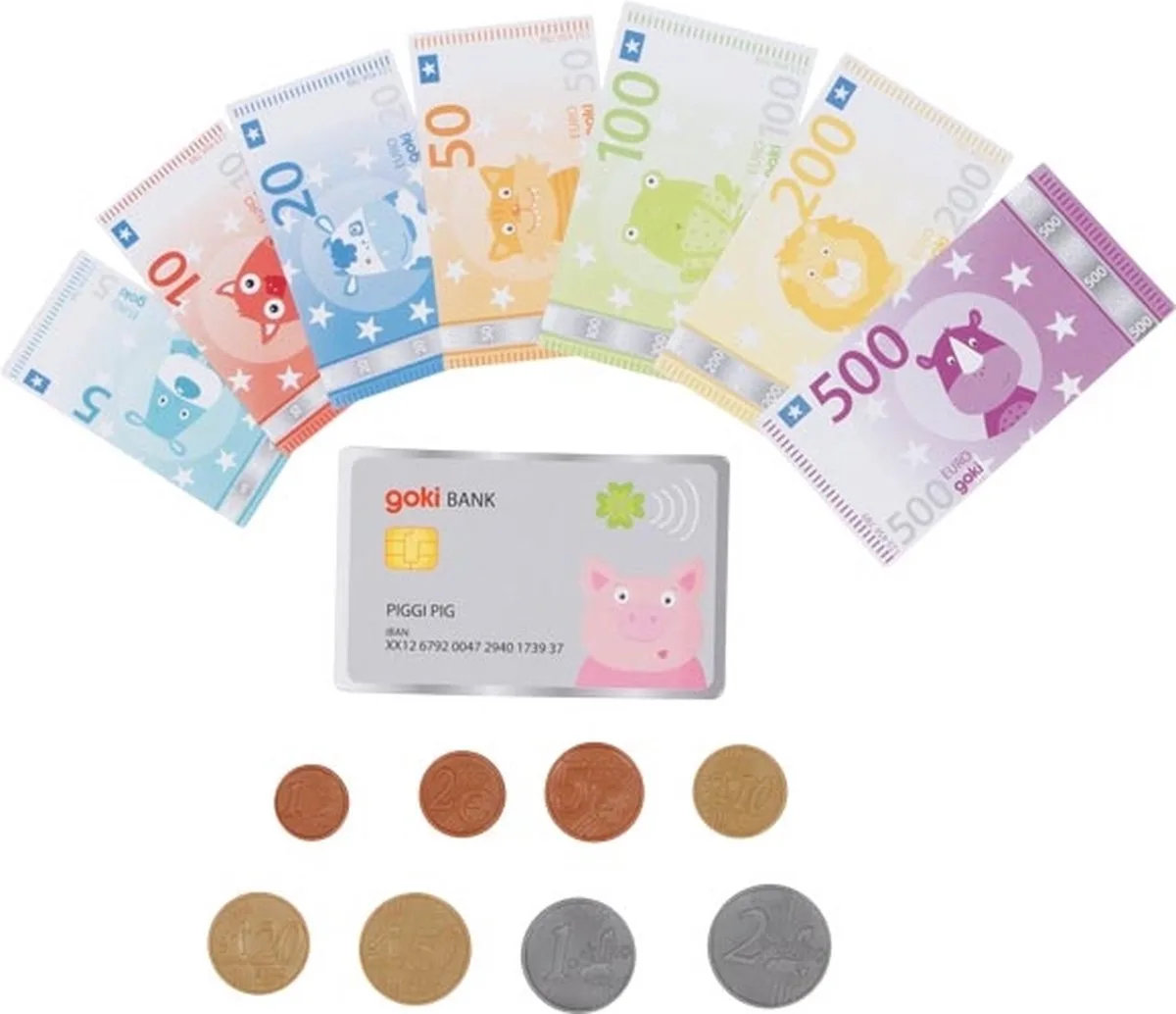 Speelgeld - Dieren - Cash En Kredietkaart - 3 Jaar von Goki in Mehrfarbig – Produktfoto