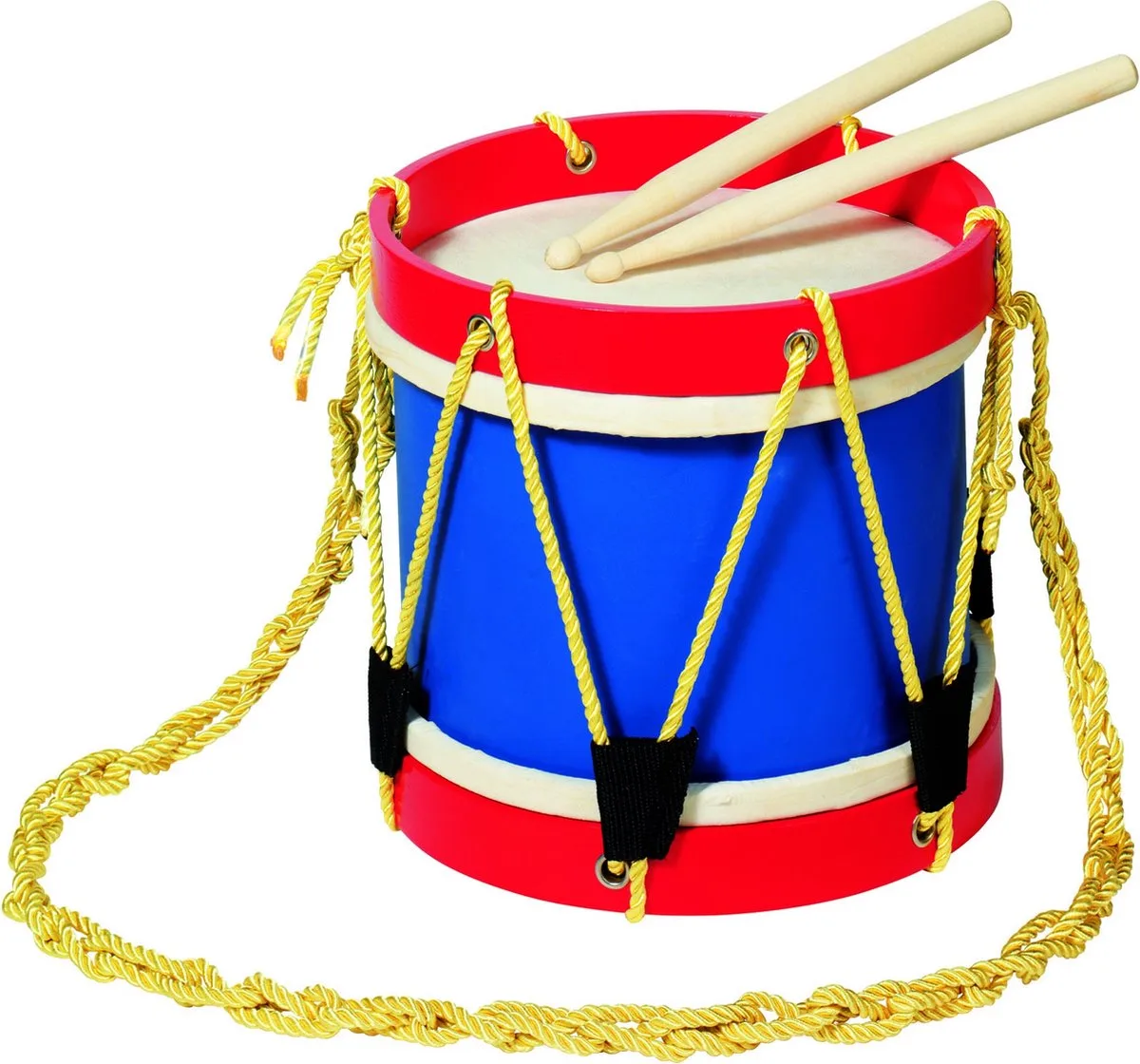 Speelgoedinstrument - Trommel - Natuurvel - Hout by Goki in Blue – product photo