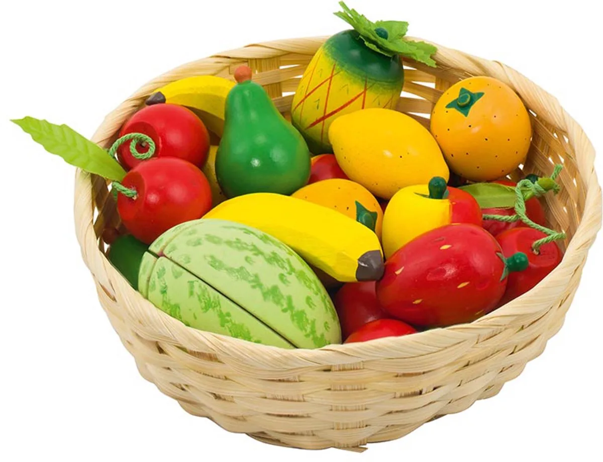 Speelgoedkeuken - Fruit In Mandje - 23 Delen - Hout - 3 Jaar van Goki in Meerkleurig – productfoto