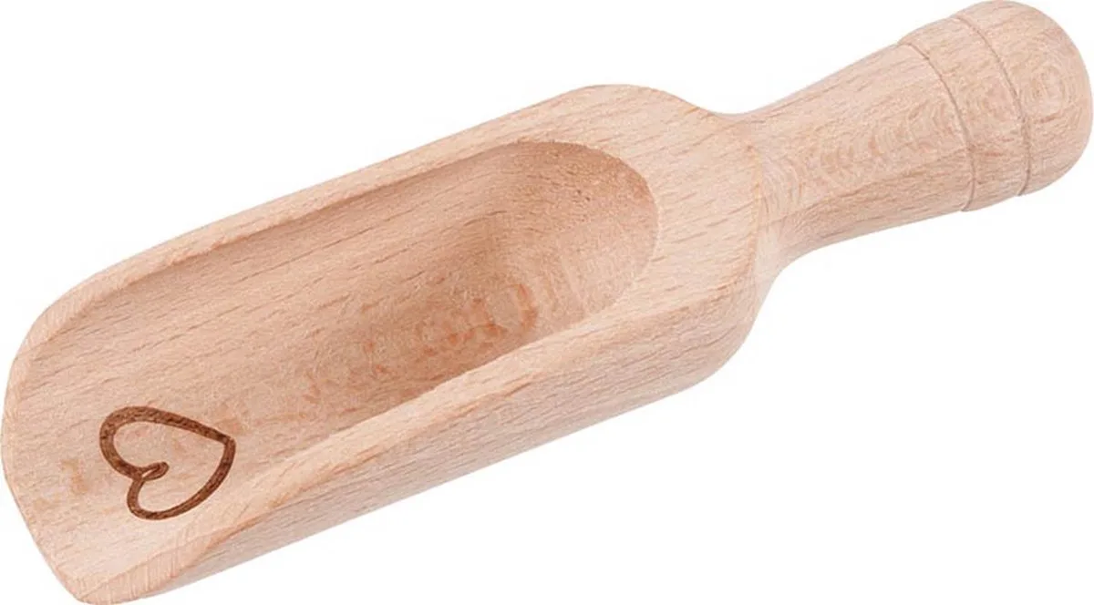 Wooden Flour Scoop Heart Small 10cm von Goki in Mehrfarbig – Produktfoto