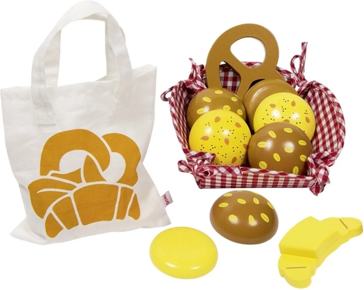 Breakfast BasketPicnic Set with Wooden Bread von Goki in Braun – Produktfoto