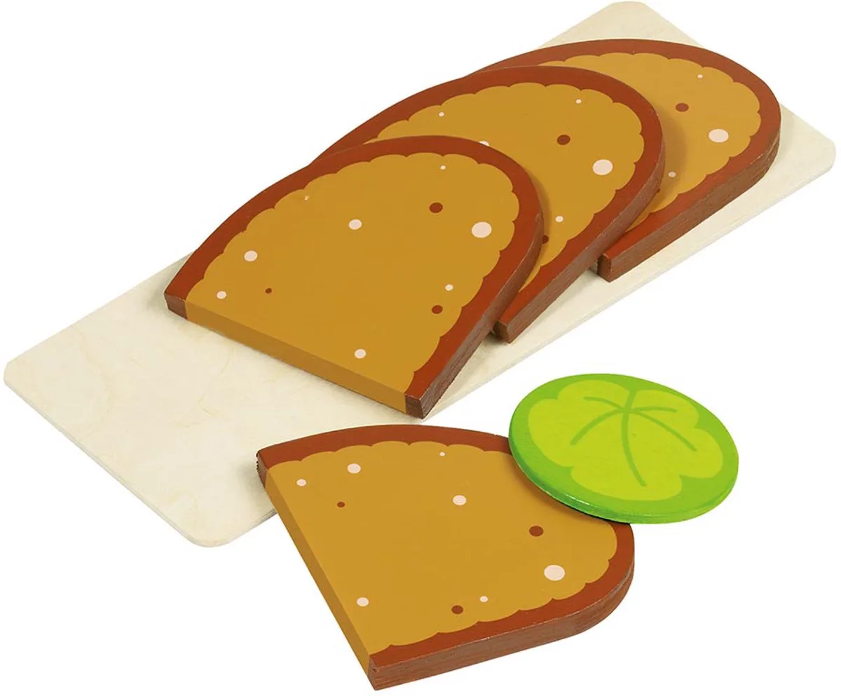 Speelgoedkeuken - Sneetjes Brood - In Zakje Met Hangkaart - Hout - 6 Delen von Goki in Rot – Produktfoto