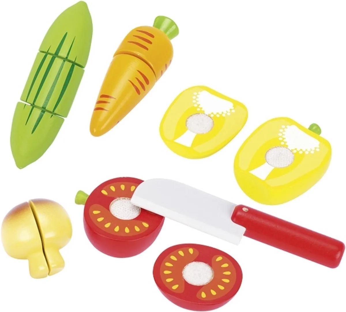Speelgoedkeuken - Snijset Groenten - 12 Delen - Hout Met Velcro - 3 Jaar de Goki en Multicolore – photo du produit