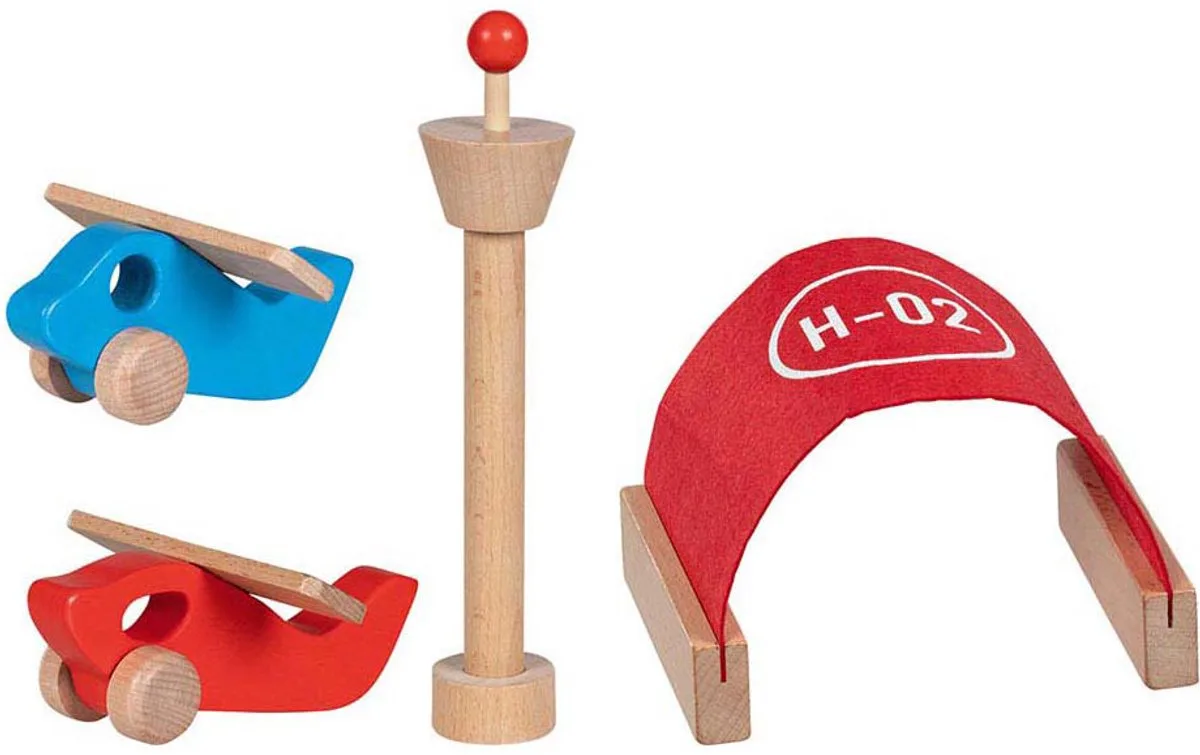 Speelset - Luchthaven Gokiair - 26 Delen - Hout En Vilt - 2 Jaar by Goki in Multicolour – product photo