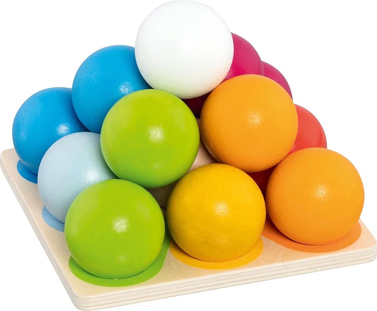 Stapelspel - Piramide Van Ballen - Stapelen En Sorteren - Hout - 1 Jaar från Goki i Flerfärgad – produktbild