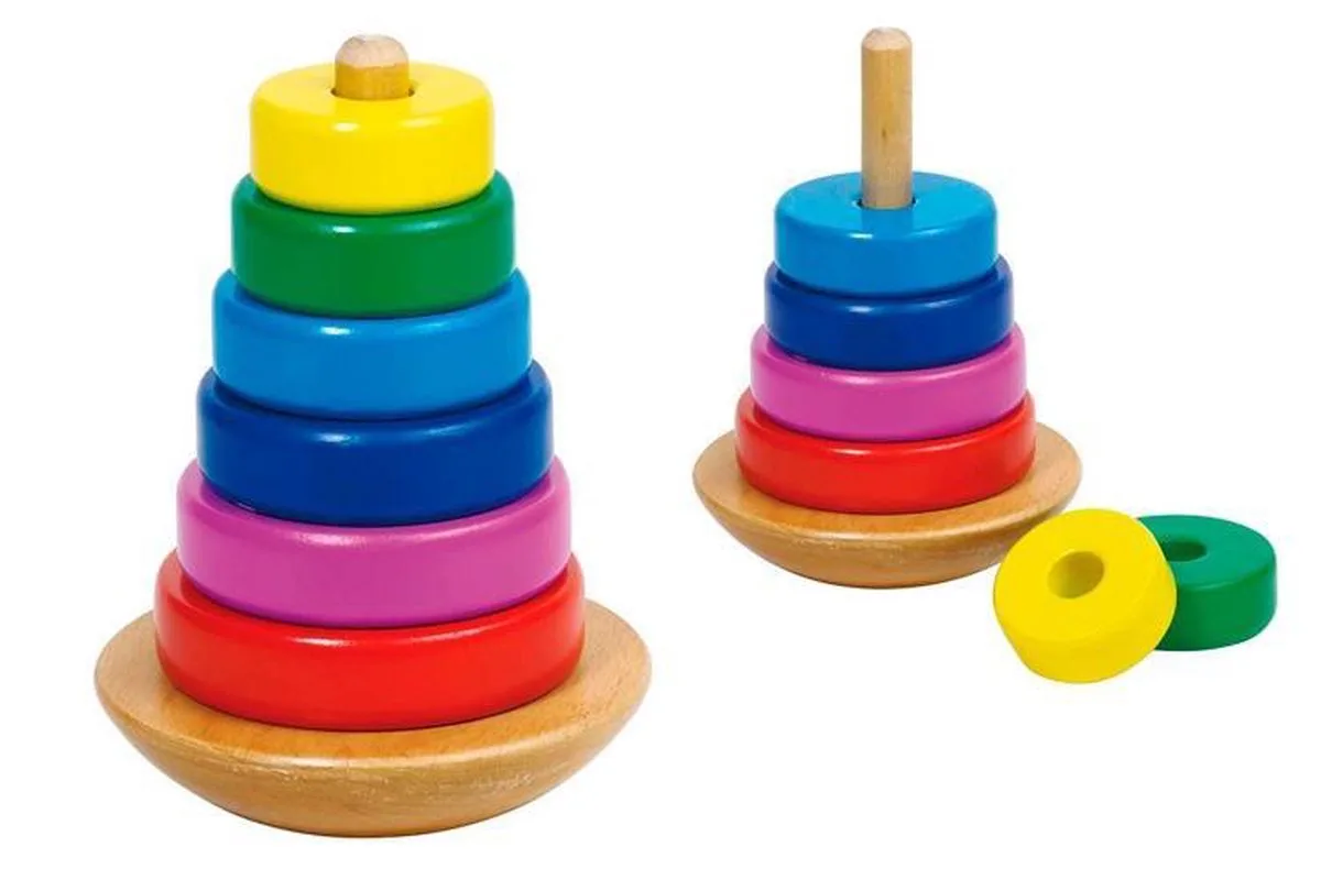 STAPELTOREN H12cm, 8-delig, in hout, 2+ von Goki in Mehrfarbig – Produktfoto