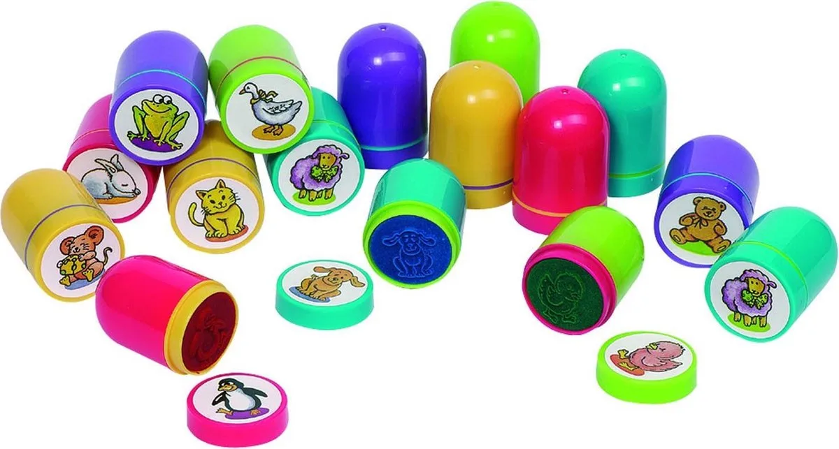 Stempelset 60-delig Dieren van Goki – productfoto