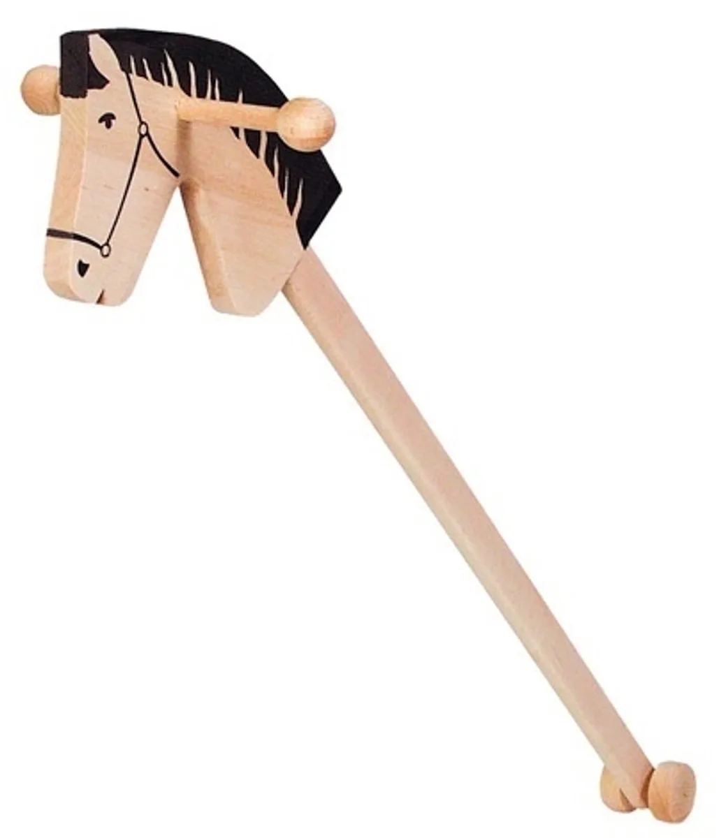Stokpaard: MET GESCHILDERDE MANEN L100cm, massief blank gren van Goki in Meerkleurig – productfoto