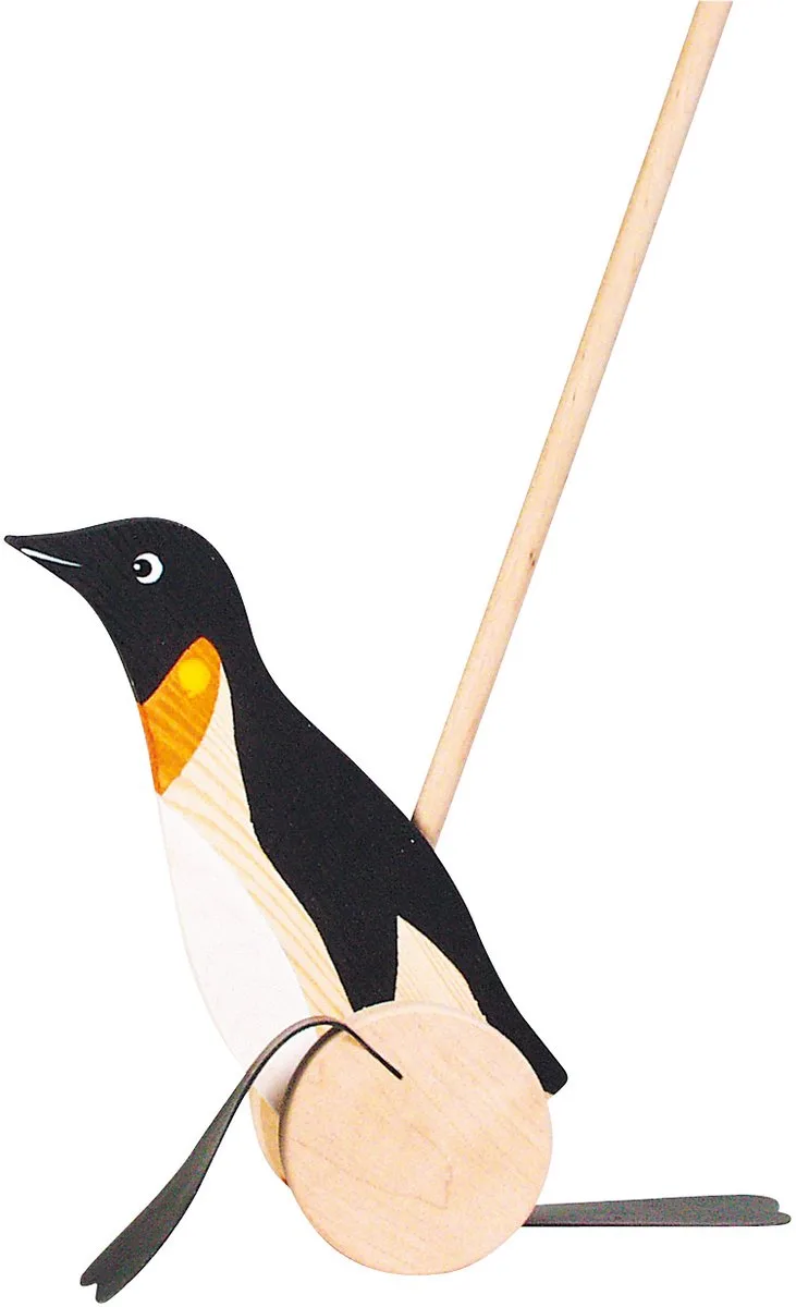 Stokroller: PINGUIN H22cm, stok L60cm, 1+ van Goki in Zwart, Wit – productfoto