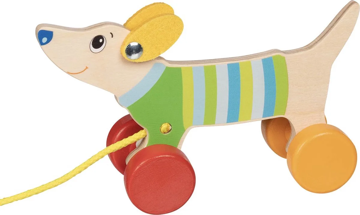 Wooden Pull Along Dog von Goki in Mehrfarbig – Produktfoto