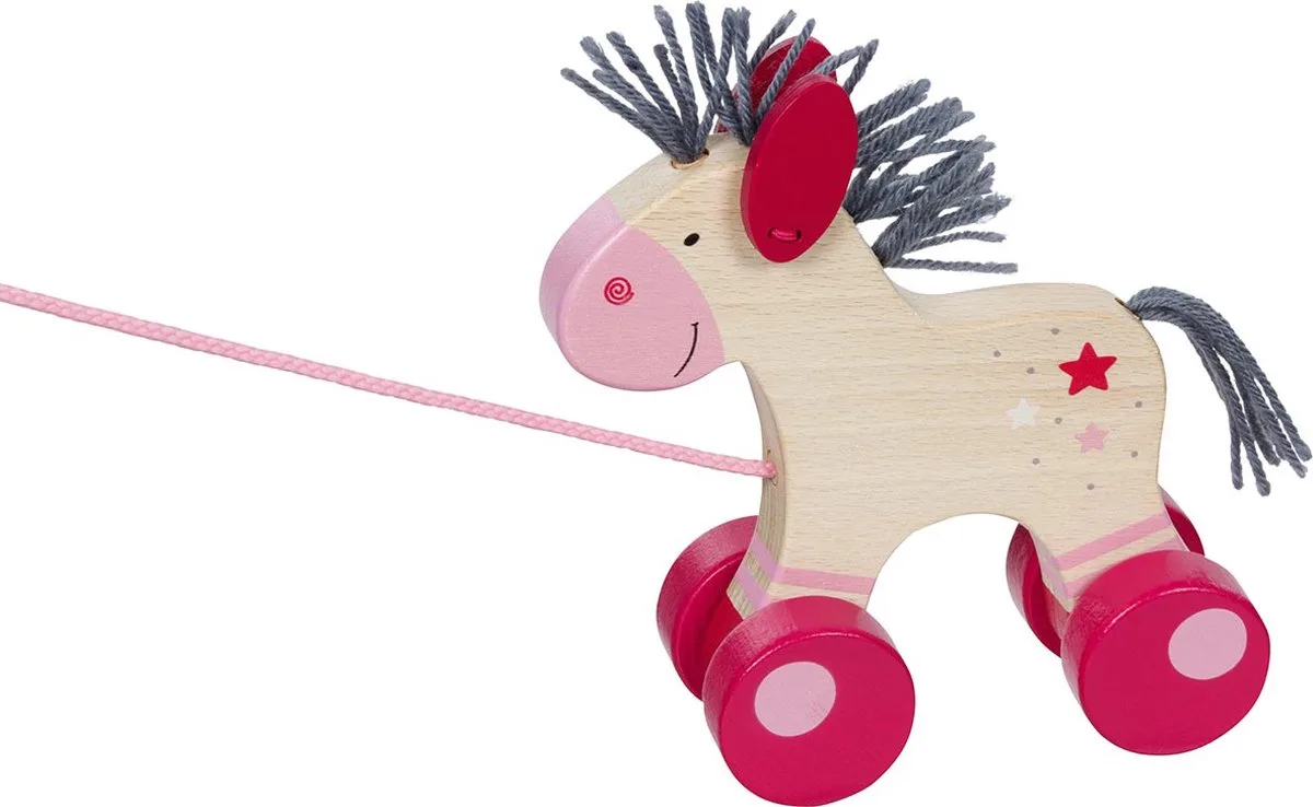 Wooden Pull Animal Horse Lillie von Goki in Mehrfarbig – Produktfoto