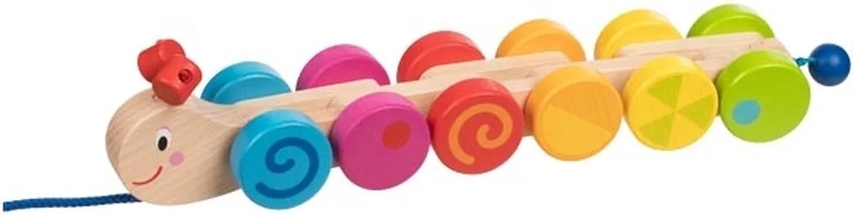 Wooden Pull Animal Caterpillar von Goki in Mehrfarbig – Produktfoto
