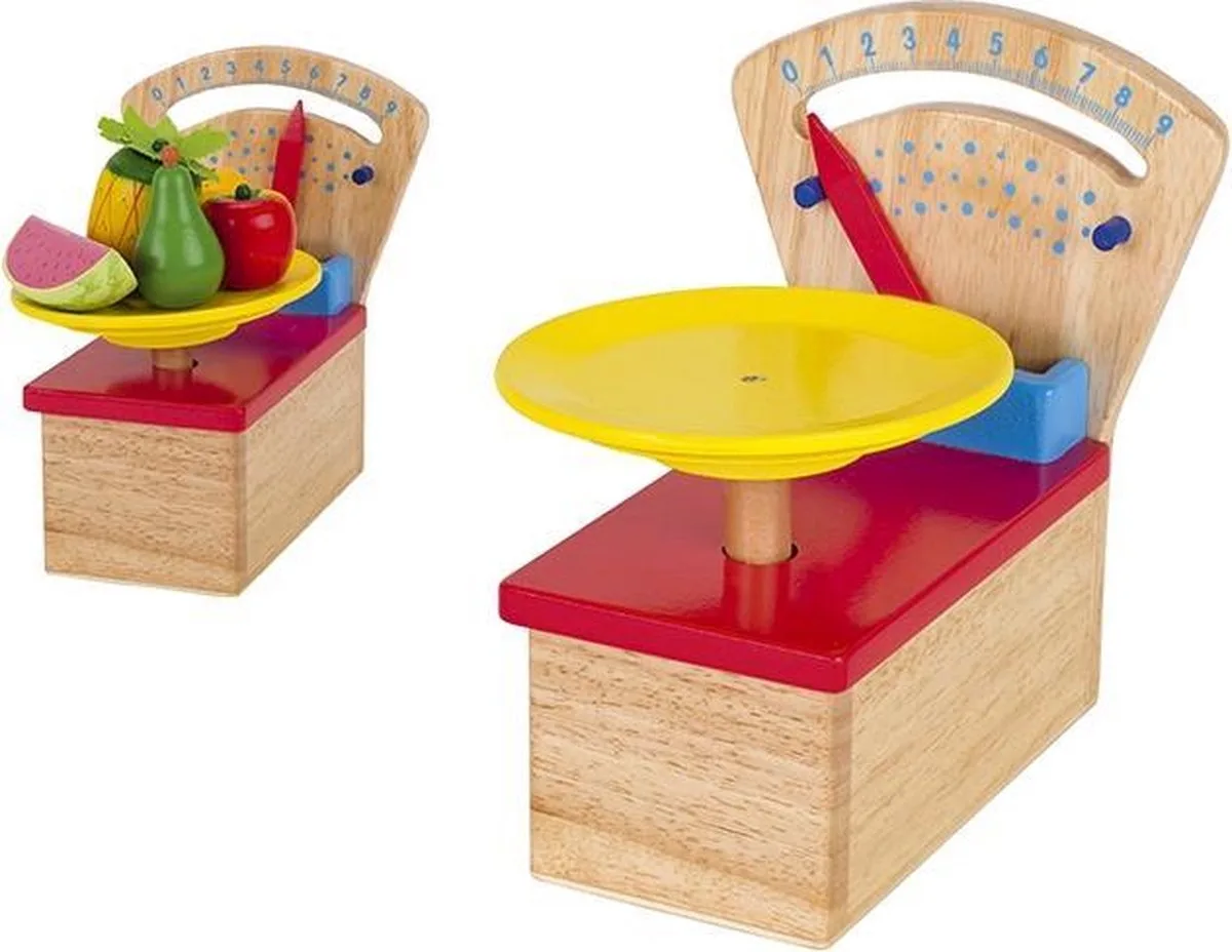 WEEGSCHAAL 12,6x15,2x17,2cm, hout, 3+ van Goki in Meerkleurig – productfoto