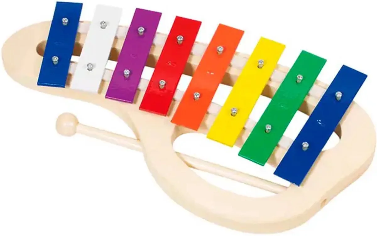 XYLOFOON hout L31,5cm, met 8 tonen, metaal, in doosje, 3+ van Goki in Meerkleurig – productfoto