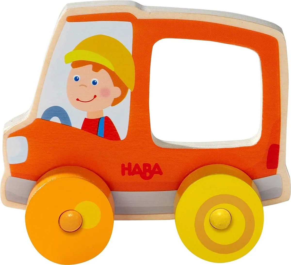 baby [0.8 jaar +] Duwfiguur vuilniswagen fra HABA i Flerfarvet – produktbillede