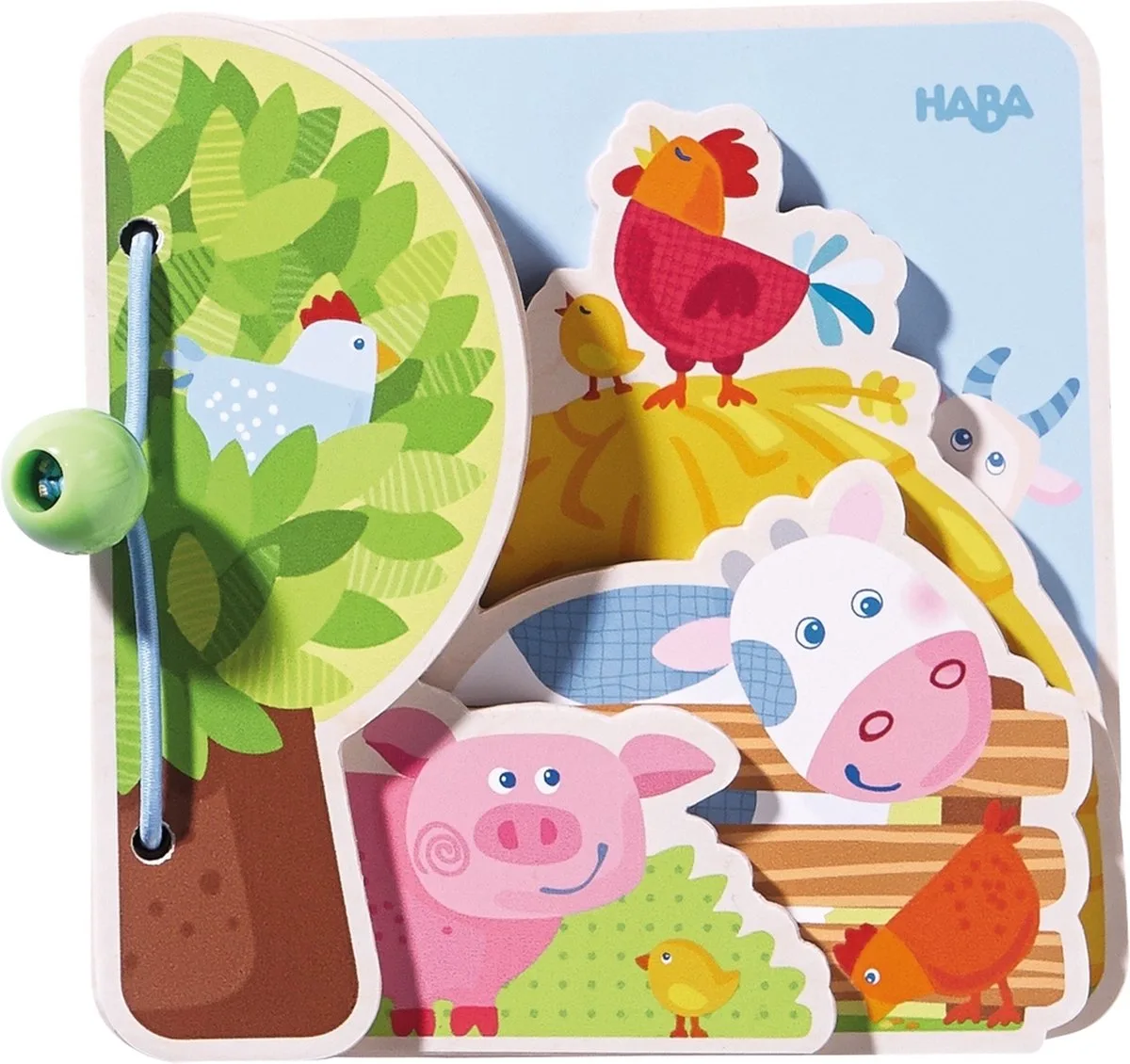 Babybuch Bauernhoffreunde aus Holz von HABA in Mehrfarbig – Produktfoto