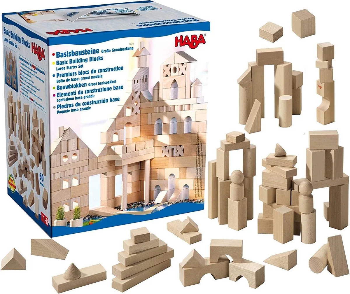Blokken Blokken modern Groot basispakket - 60 blokken von HABA in Mehrfarbig – Produktfoto