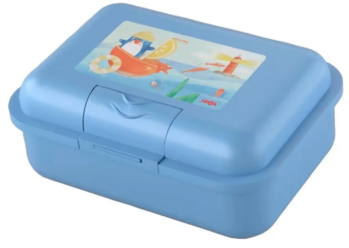 broodtrommel pinguïn BPA-vrij voor kinderen school en reis. van HABA in Rood – productfoto