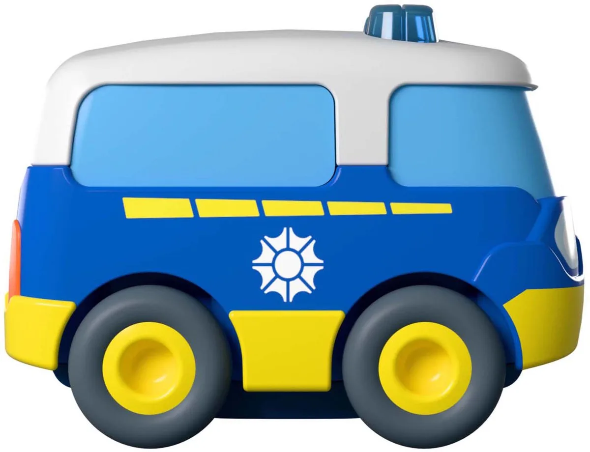 Cars Politiebus - Vliegwielmotor - Duurzaam van Gerecycled Plastic - Vanaf 2 Jaar de HABA en Multicolore – photo du produit