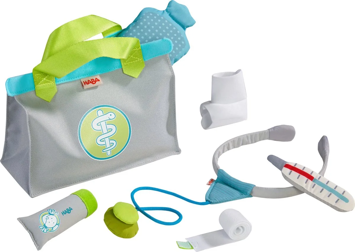 Dokterset Junior 20 X 19 Cm Polyester Groen/blauw 7-delig de HABA en Vert – photo du produit