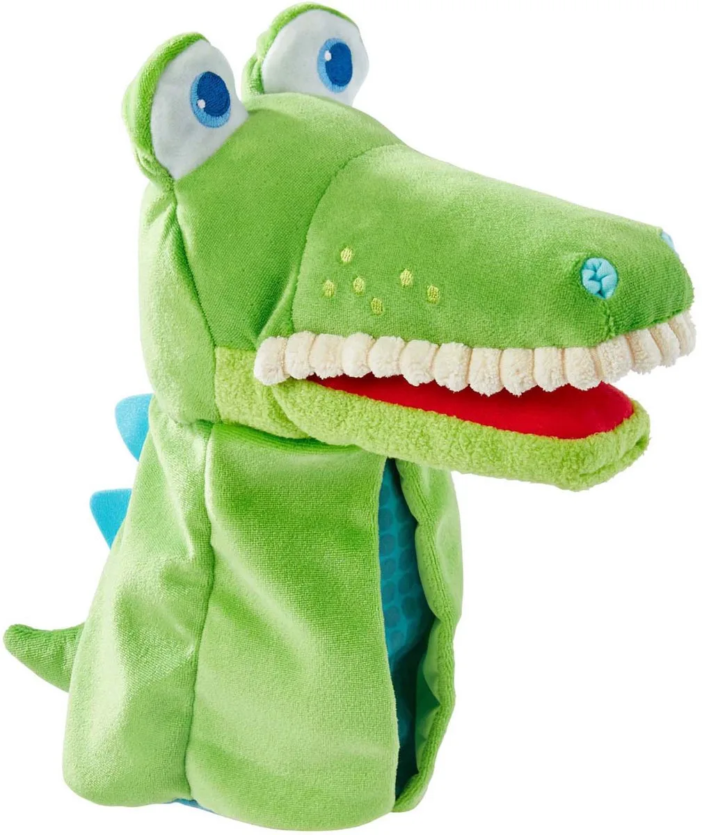 Handpop Kroko Junior 5 X 30 Cm Polyester/katoen van HABA in Groen – productfoto