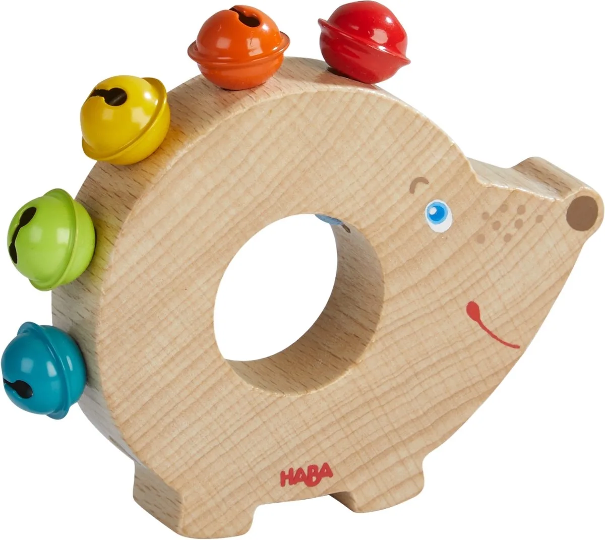 Houten Rammelaar Egel Met Belletjes 9 Cm från HABA i Flerfärgad – produktbild