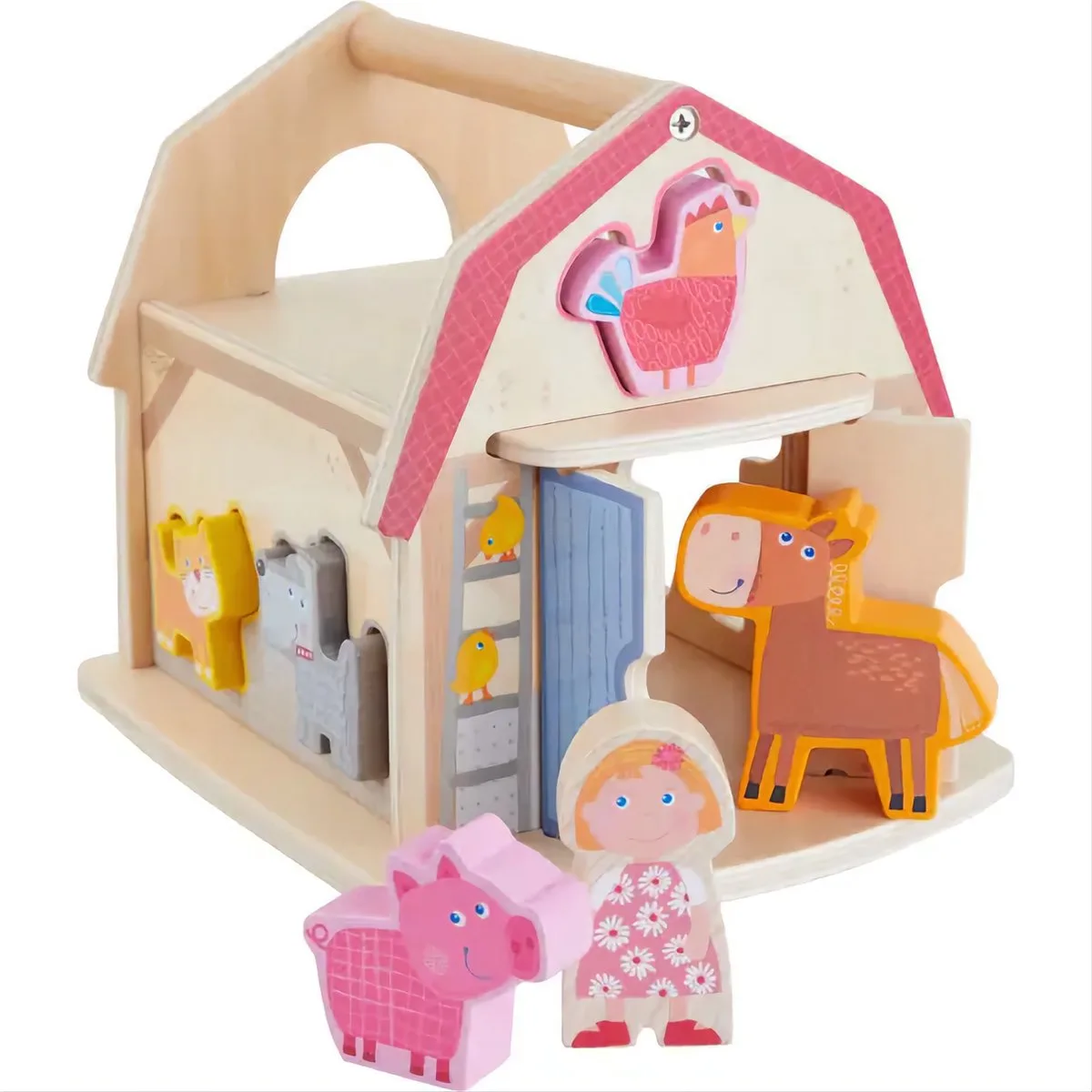 houten Sorteerbox Boerderij - 7-delig de HABA en Multicolore – photo du produit