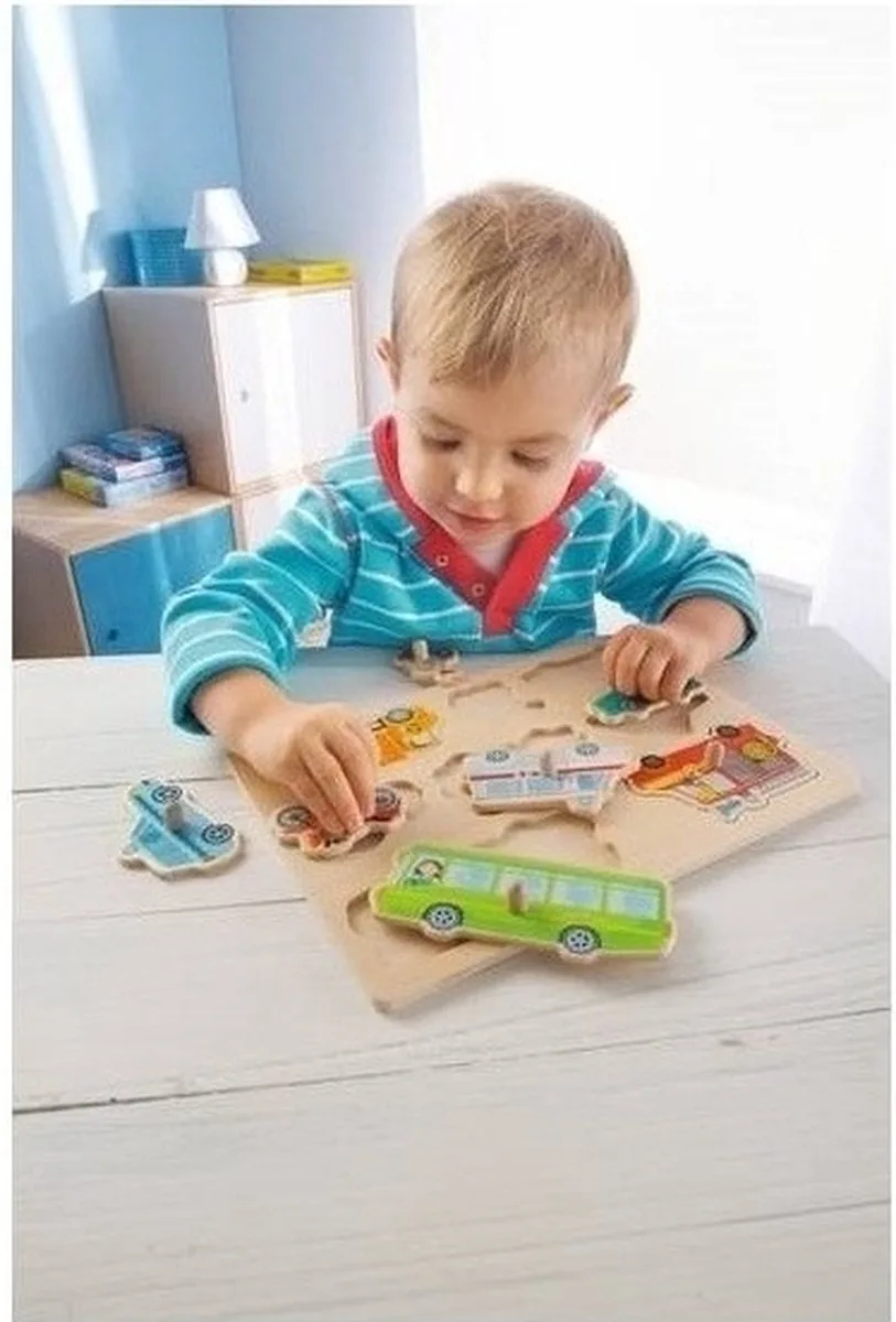 Inlegpuzzel Voertuigenwereld fra HABA i Flerfarvet – produktbillede