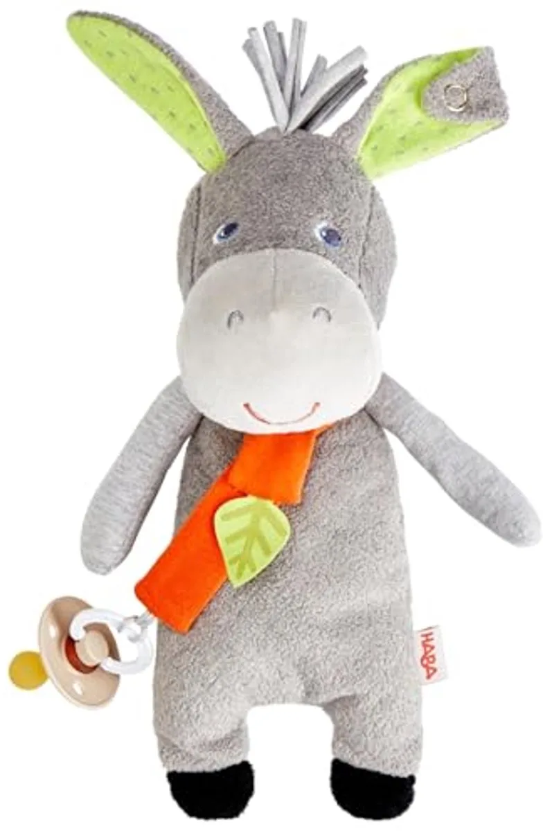 Knuffel voor speenketting - Ezel - Elwood - 0+ de HABA en Multicolore – photo du produit