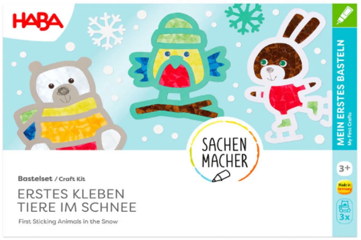 knutselpakket eerste plakset dieren in de sneeuw - grote dieren - 3+ de HABA en Multicolore – photo du produit