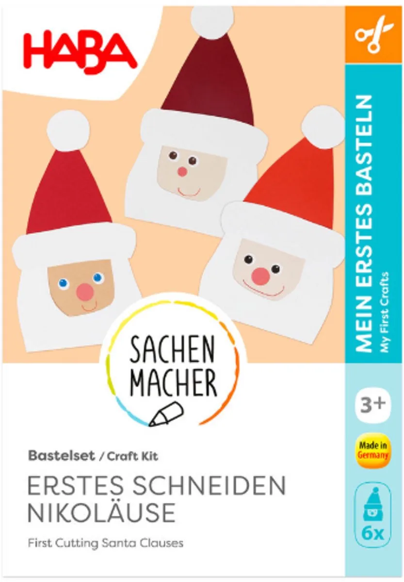 knutselpakketje eerste knippen kerstmannen - 3+ by HABA in Multicolour – product photo