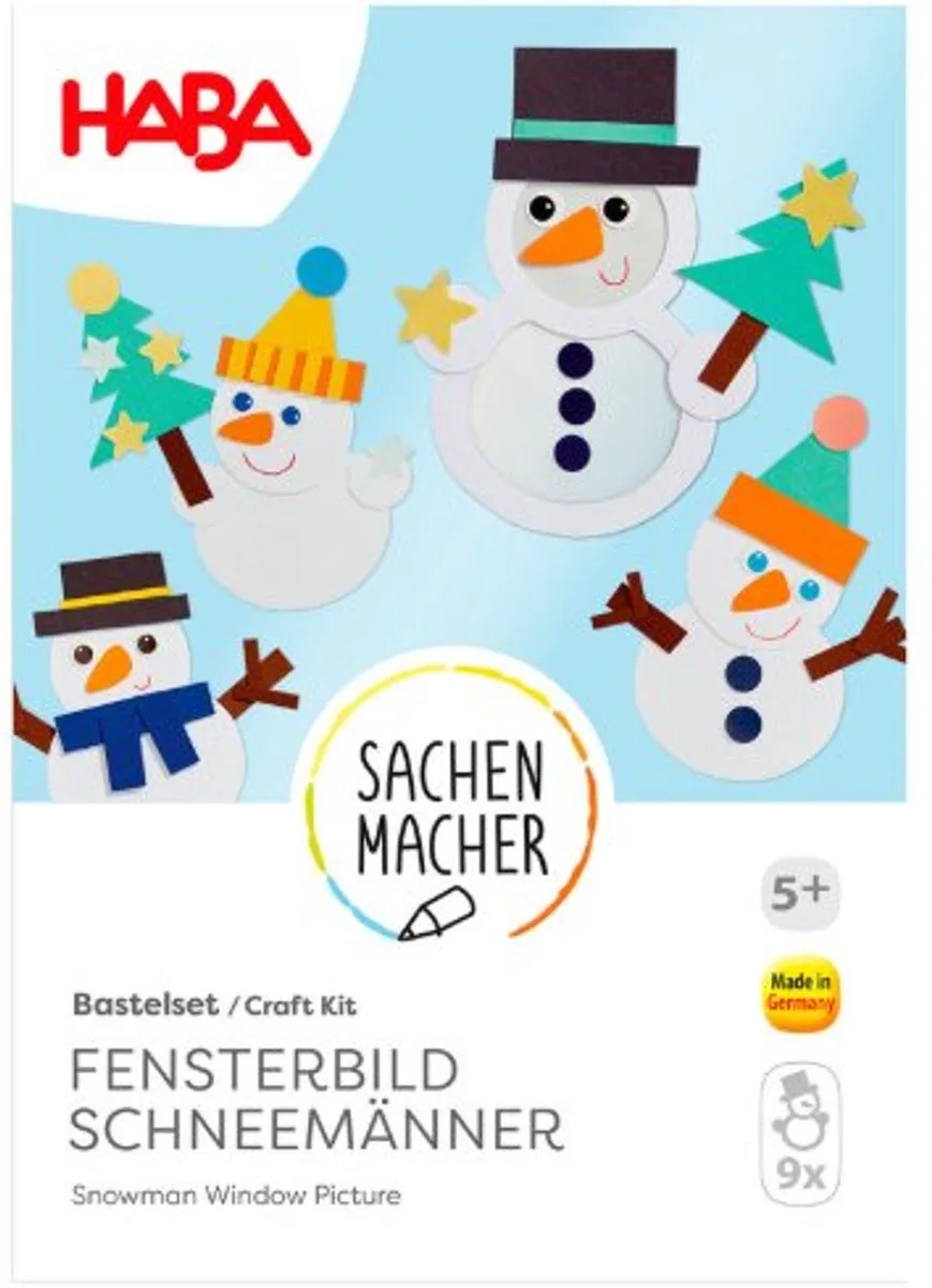 knutselpakketje Raamplakkers sneeuwmannen - 5+ by HABA in Multicolour – product photo