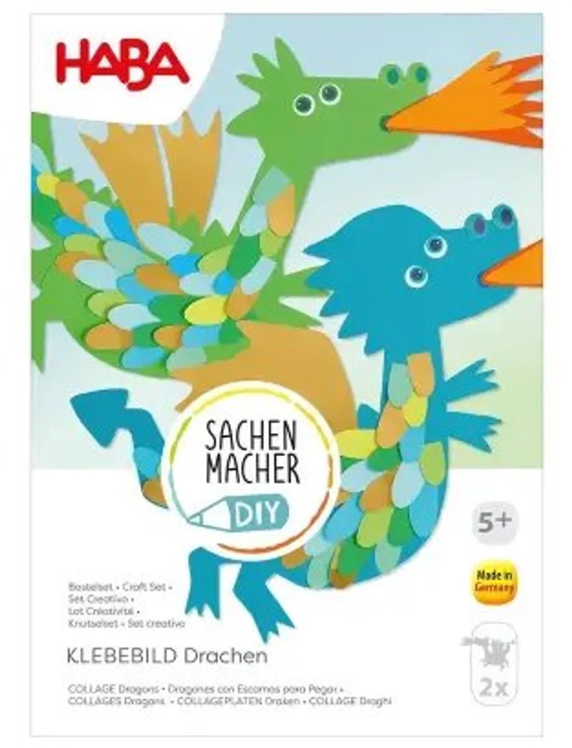knutselset 2 schubbige collage draken - 5 jaar+ by HABA in Multicolour – product photo