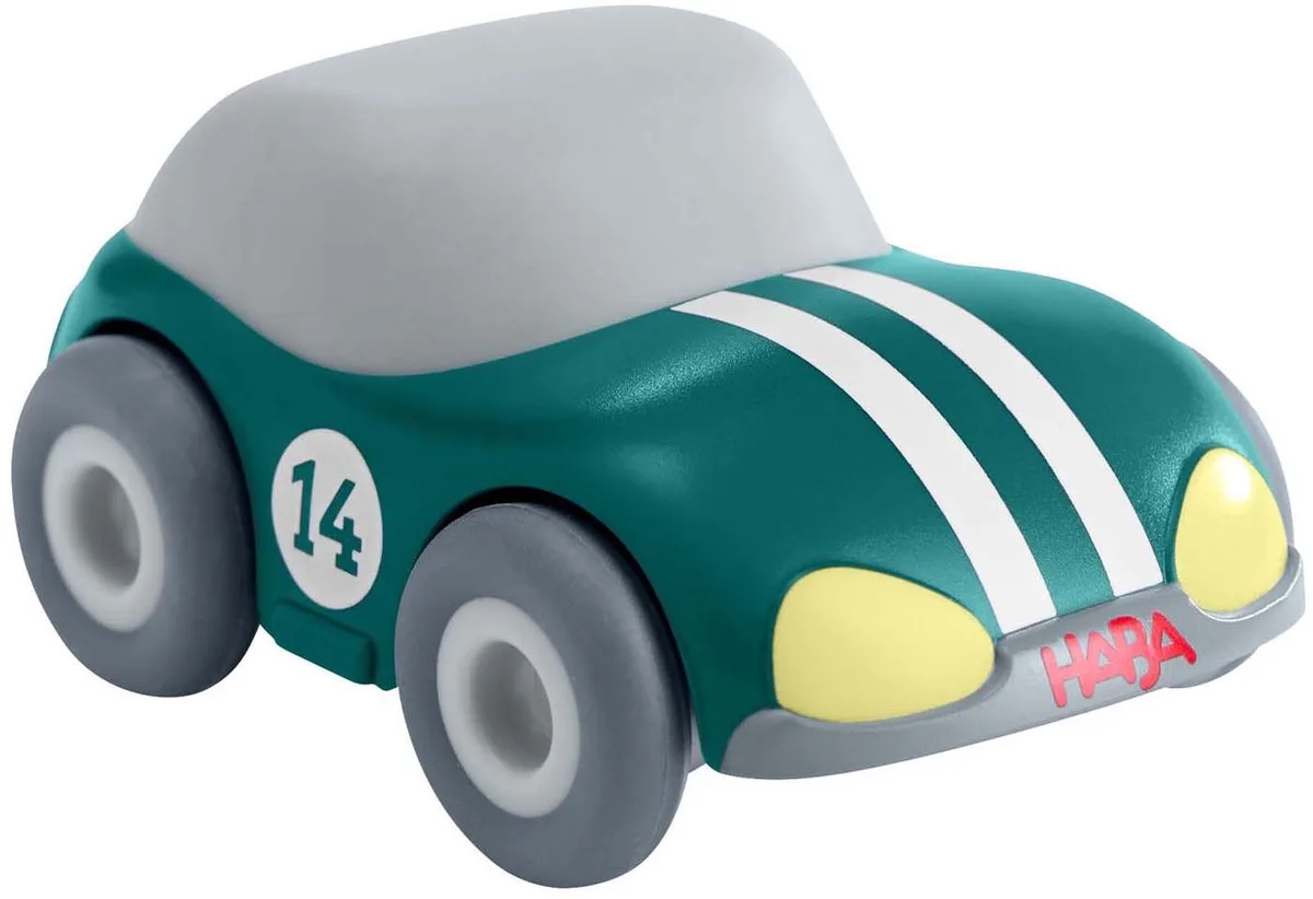 Kullerbu Houten Knikkerbaan - Groene Racewagen van HABA in Meerkleurig – productfoto