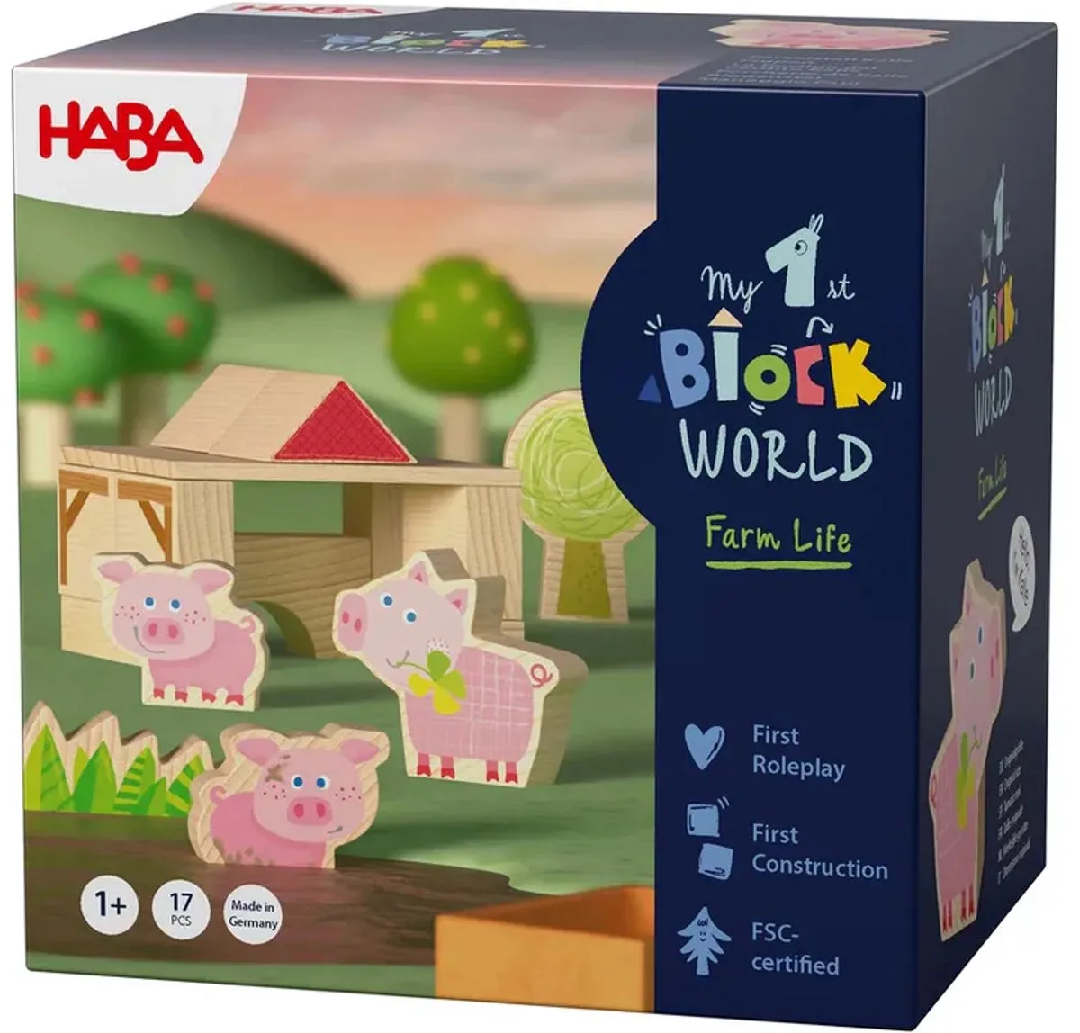 My First Block World Biggenstal - 18 maanden+ van HABA in Groen – productfoto