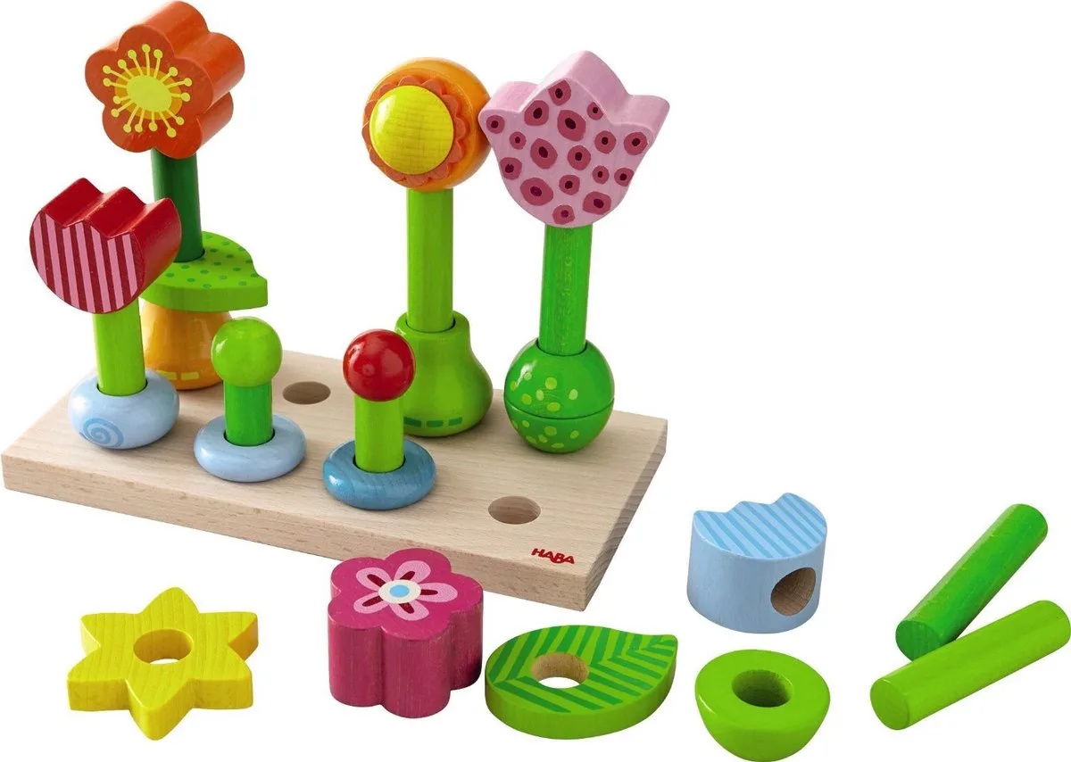 Opsteekspel Bloementuin - 301551 de HABA en Multicolore – photo du produit