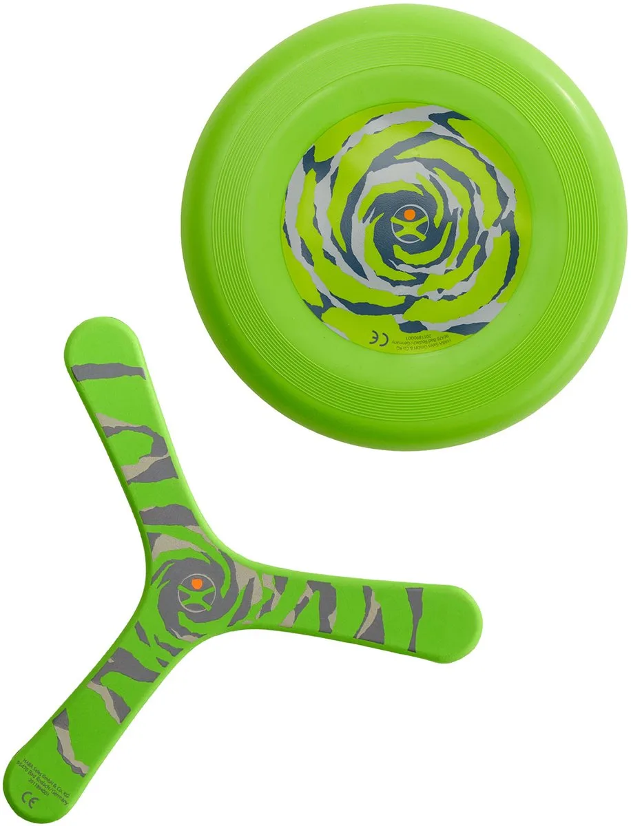 Outdoor-Spielzeug Frisbee & Boomerang Bundle van HABA in Groen – productfoto