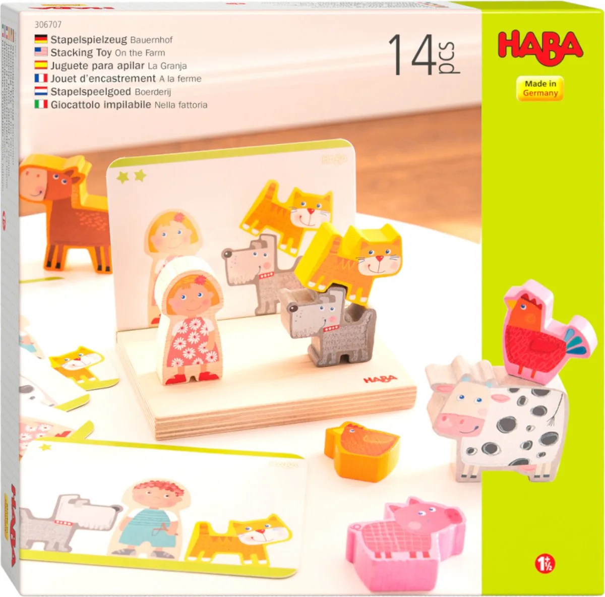 peuter [2 jaar+] Stapelspeelgoed Boerderij by HABA in Multicolour – product photo