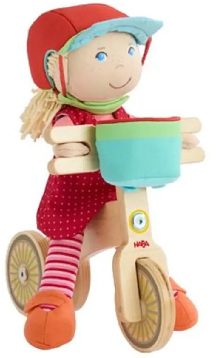 poppen [1 jaar +] pop Annelie met fiets - limited editie från HABA i Flerfärgad – produktbild