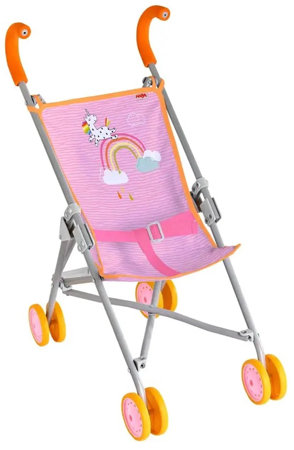 Poppen buggy - Regenboog van HABA in Meerkleurig – productfoto